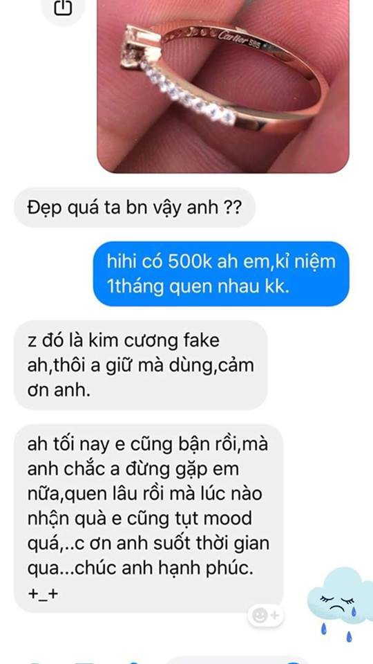 Vụ bạn gái chia tay vì mua nhẫn 80 triệu nói dối 500 nghìn: Chàng trai hạ giá, bán lại thành công!