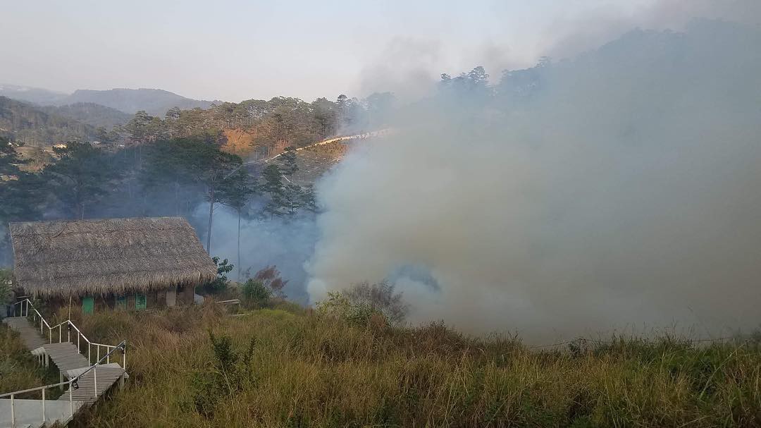 Homestay nổi tiếng nhất nhì ở Đà Lạt bị cháy lớn, nhiều du khách hoảng loạn