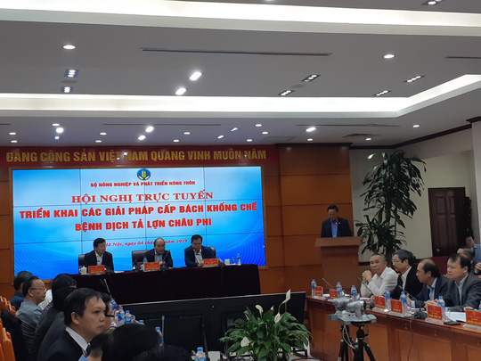 Thủ tướng đang chủ trì hội nghị cấp bách khống chế bệnh dịch tả lợn châu Phi