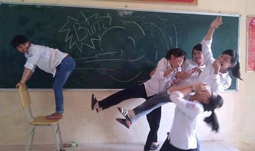 Loạt ảnh thể hiện đầy đủ bản chất của đám học trò: Nghịch ngợm, lầy lội nhưng cũng sáng tạo chẳng kém ai
