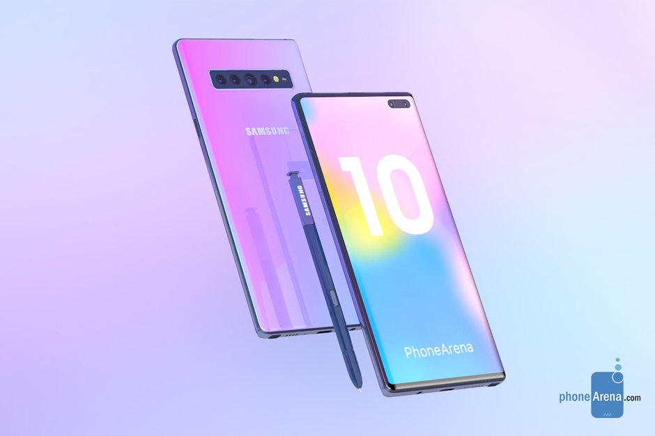 Ý tưởng Galaxy Note 10 với màn hình đục lỗ, 6 camera