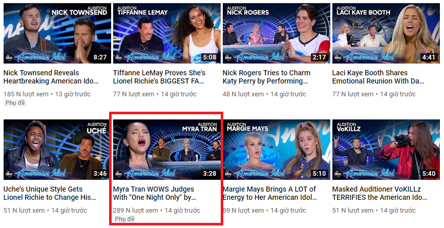 Minh Như gây bão tại American Idol: Lượt view YouTube nhanh chóng dẫn đầu tập 1