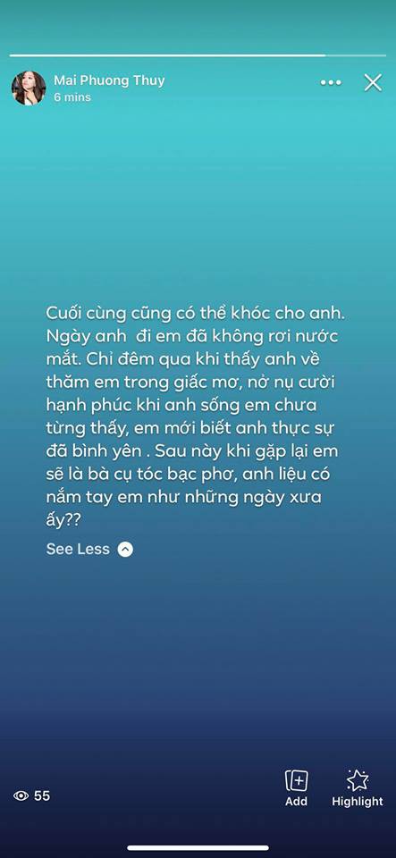 Mai Phương Thúy bất ngờ xóa hết mọi dòng trạng thái chia sẻ về người yêu cũ đã qua đời từ nhiều năm trước