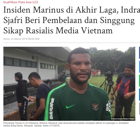 Tiền đạo già trước tuổi của Indonesia tố truyền thông Việt Nam là nguyên nhân khiến mình nhận thẻ đỏ