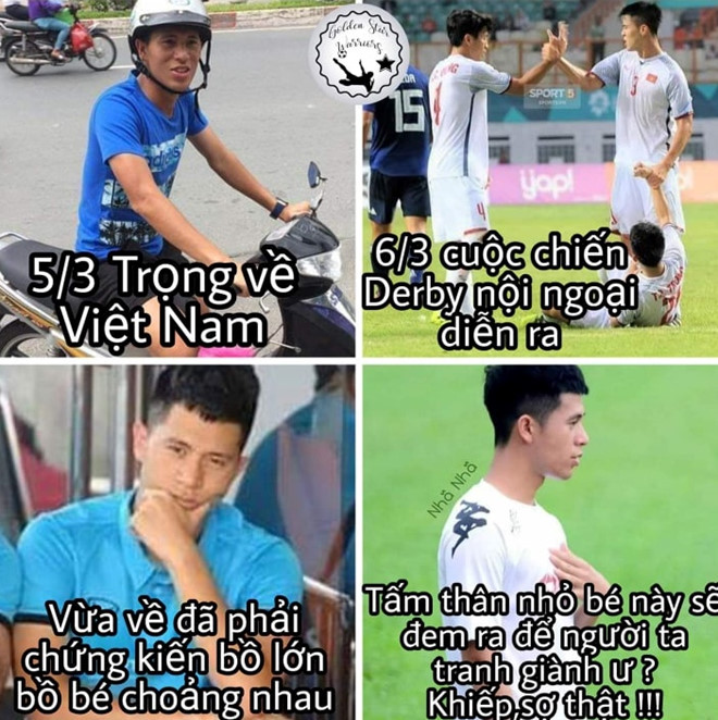 Loạt ảnh chế hài hước chào mừng cầu thủ Đình Trọng về nước