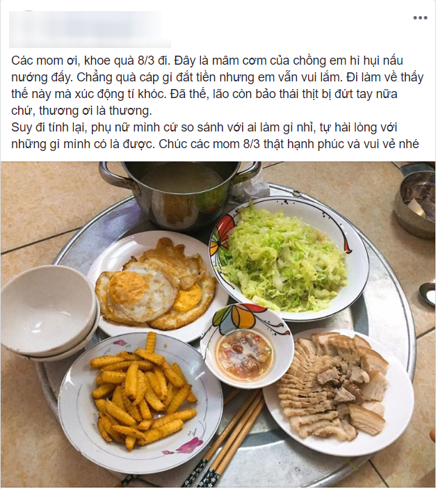 Hội chị em đỏ mắt với mâm cơm tặng vợ của chồng người ta