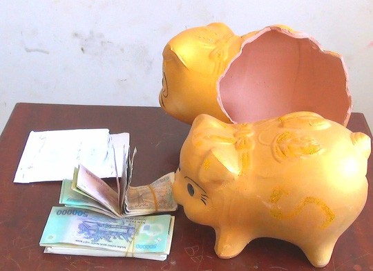 Trộm heo đất lấy tiền cho mẹ... sắm vàng