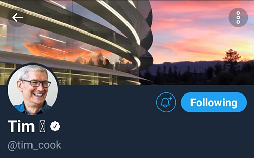 Tim Cook đổi tên tài khoản Twitter thành Tim Apple