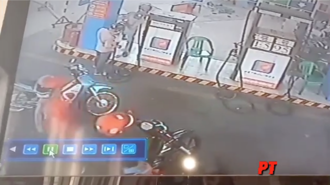 Clip cảnh giác: Mua được can xăng, quay ra mất luôn xe máy