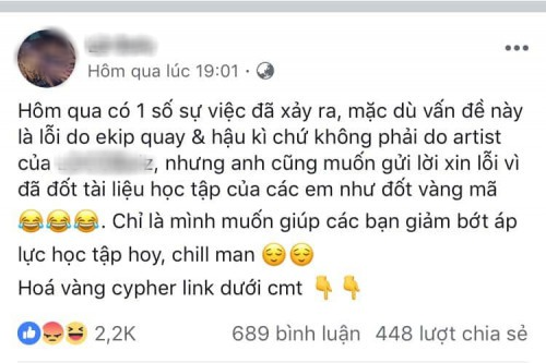 Bị tố đốt sách vở của học sinh trường Ams khi quay MV, dân mạng ném đá không thương tiếc rapper Việt