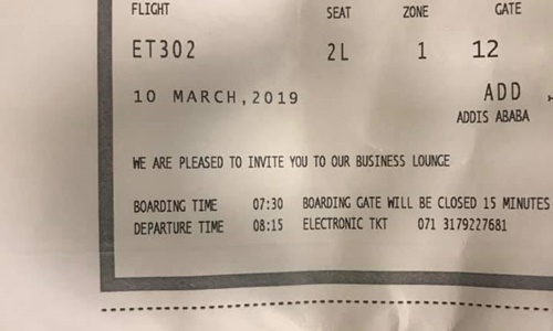 Hành khách thoát chết trong tai nạn máy bay Ethiopia vì trễ giờ