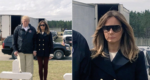 Melania lại bị đồn dùng người thế thân khi đi cùng Trump