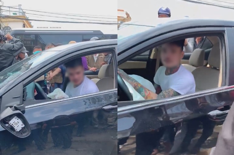 Thanh niên ôm vô lăng lắc lư, nhún nhảy say sưa sau khi tông trúng hàng loạt ô tô, xe máy ở Đà Lạt