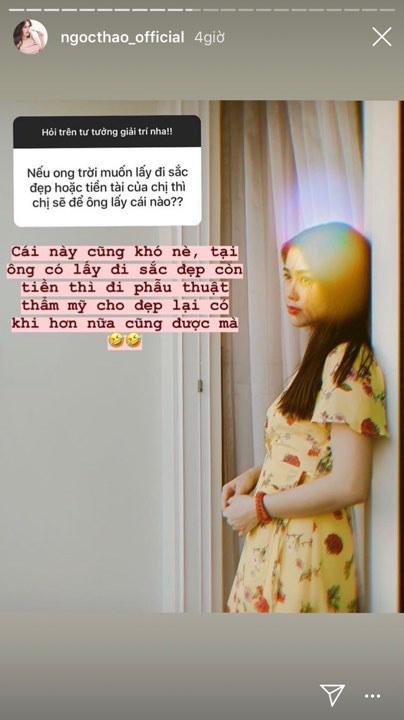 Ngọc Thảo chọn mất nhan sắc và giữ lại tiền tài vì: Có tiền muốn phẫu thuật đẹp hơn lúc đầu cũng được Ngọc Thảo chọn mất nhan sắc và giữ lại tiền tài vì: Có tiền muốn phẫu thuật đẹp hơn lúc đầu cũng được