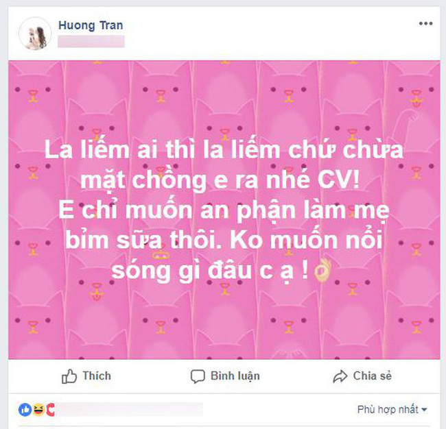 Việt Anh vô tư bình luận trêu chọc người tình tin đồn một thời Quế Vân trong khi bà xã liên tục đăng status ẩn ý