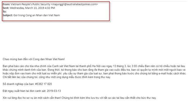 Cảnh báo mã độc GandCrab 5.2 giả mạo Bộ Công an để tống tiền Cảnh báo mã độc GandCrab 5.2 giả mạo Bộ Công an để tống tiền