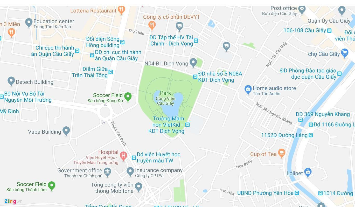 Toàn cảnh lá phổi xanh của Cầu Giấy bị xin xén đất làm bãi đỗ xe