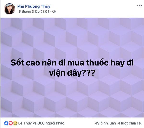 Mai Phương Thúy vừa than bị ốm sốt, dân mạng ghé sang trang cá nhân của Noo Phước Thịnh lại bất ngờ thấy điều này