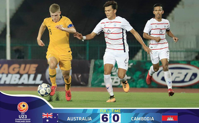 Dồn sức chơi lớn, U23 Campuchia vẫn nhận mưa bàn thua ở vòng loại U23 châu Á