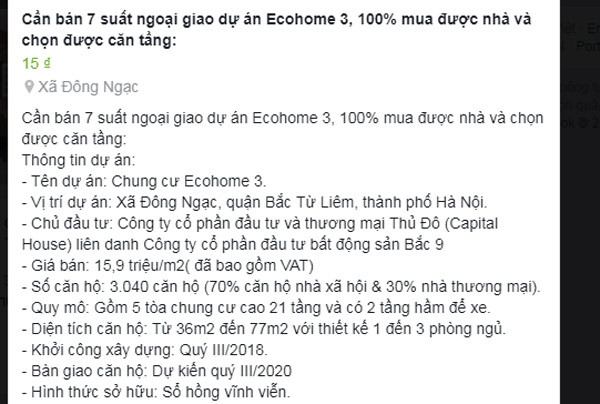 Mua nhà xã hội mất tiền chênh 500 triệu: Cò quay siết tiền khách mua