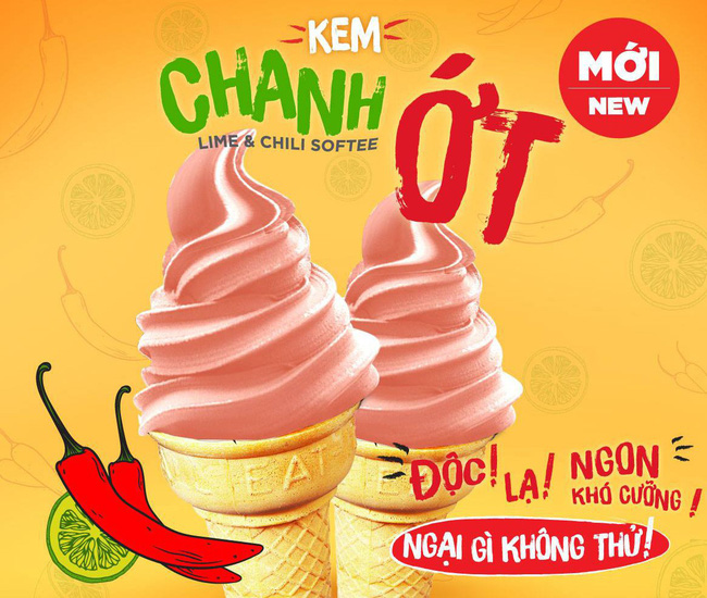 Dân mạng lại xôn xao vì chiếc kem dành cho người khẩu nghiệp mang tên: kem chanh ớt