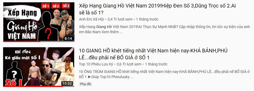 Loạn kênh YouTube giang hồ hút người xem bằng nội dung bạo lực