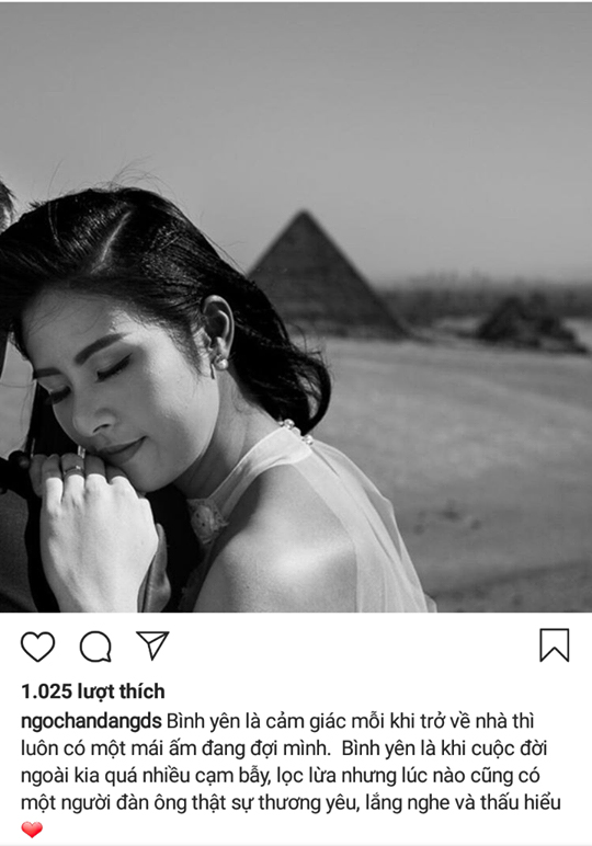 Đăng ảnh tựa đầu vào vai một người đàn ông cùng lời nhắn nhủ đầy ngọt ngào, hoa hậu Ngọc Hân bị nghi chuẩn bị lên xe hoa