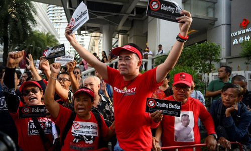 Người Thái biểu tình phản đối Ủy ban Bầu cử tại Bangkok