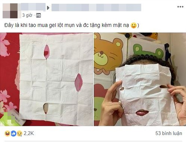 Dở khóc dở cười với hàng khuyến mãi khi mua gel lột mụn, cô gái được dân mạng khuyên khoét lỗ mũi ra thở