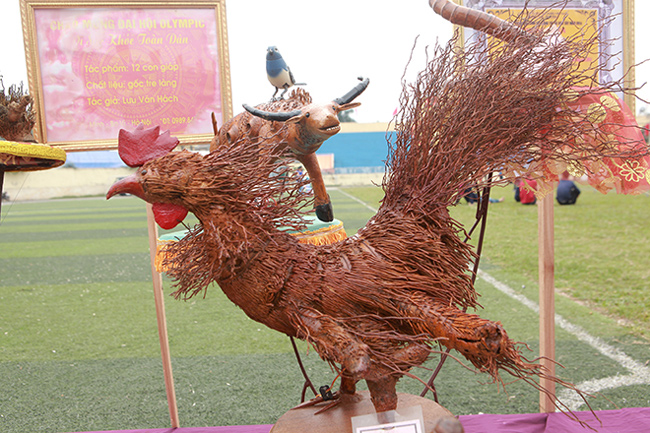 Chiêm ngưỡng 12 con giáp làm từ rễ tre độc nhất vô nhị ở Việt Nam