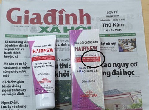 Sendo, Lazada, Shopee... bán dầu gội chống gàu HairNew chứa chất cấm cho người tiêu dùng