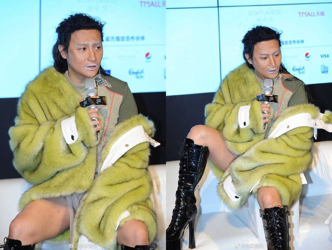 Nhĩ Thái Trần Chí Bằng lại gây sốc khi diện trang phục lộ bụng mỡ và bó chít vùng nhạy cảm