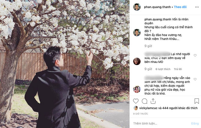 Bắt trend chụp hình với hoa đào, nhưng caption ngập ngôn tình của Phan Thành mới là điều không làm lơ được