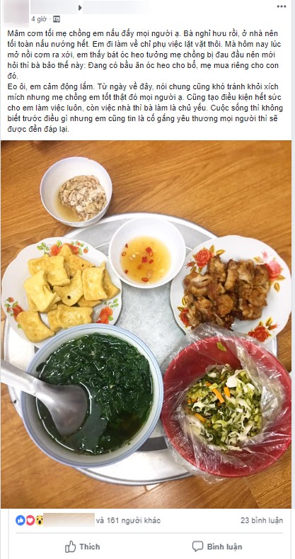 Hội chị em xuýt xoa với mẹ chồng nhà người ta, đã nấu cơm cho con dâu ăn lại còn chú ý đến điều này... Hội chị em xuýt xoa với mẹ chồng nhà người ta, đã nấu cơm cho con dâu ăn lại còn chú ý đến điều này...