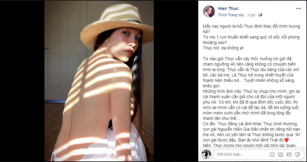 Thường xuyên đăng ảnh hở bạo, Hiền Thục lên tiếng khi bị nhận xét là quý cô sốc nổi