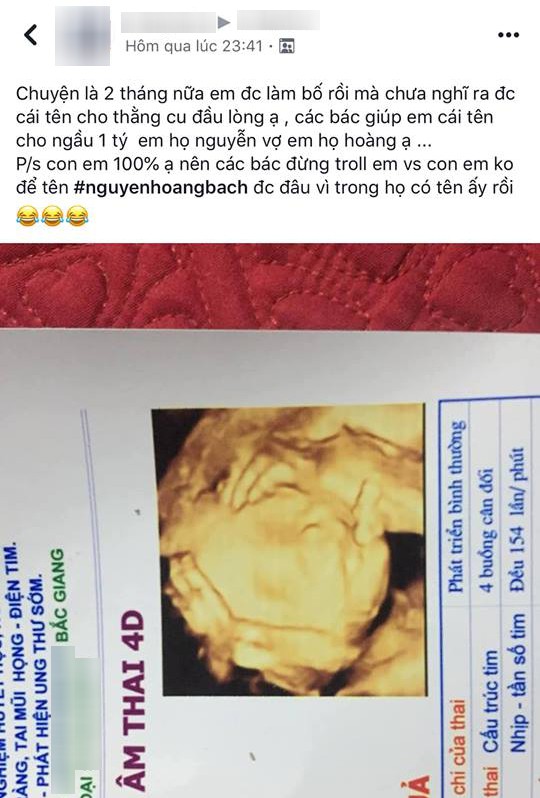 Ông bố họ Nguyễn muốn đặt tên con thật ngầu bèn lên xin ý kiến dân mạng, và cái kết cười sái quai hàm