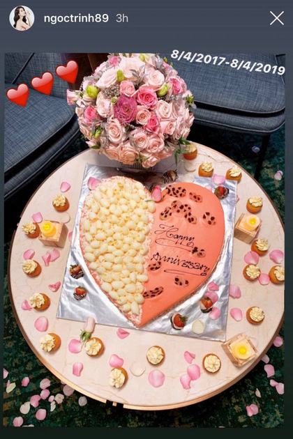 Ngọc Trinh kỷ niệm hai năm yêu bạn trai