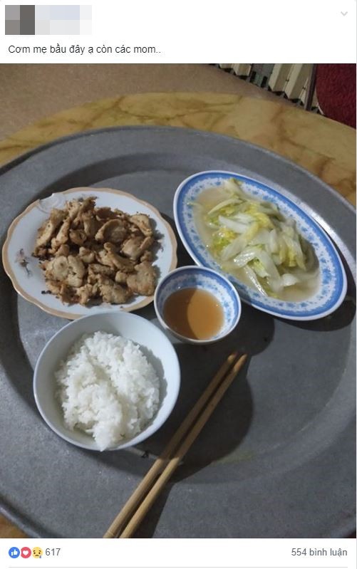 Chia sẻ mâm cơm đạm bạc với dòng caption mập mờ khó hiểu, mẹ trẻ bị hội chị em ném đá nhưng sự thật là...