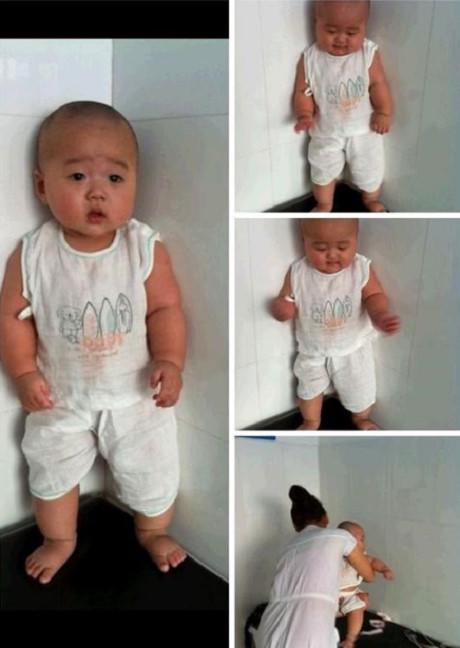 Dân mạng bấn loạn trước biểu cảm đáng yêu của bé trai bị ba mắng vì tội tè bậy