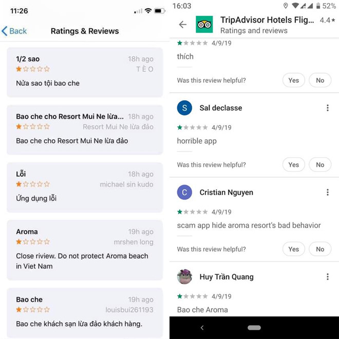 Đến lượt TripAdvisor bị người Việt đánh giá 1 sao vì vụ Aroma Resort