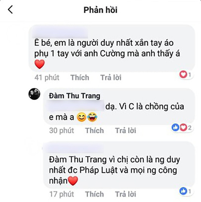 Được khen là người duy nhất xắn tay phụ giúp Cường Đô La, câu trả lời của Đàm Thu Trang khiến ai cũng ngưỡng mộ