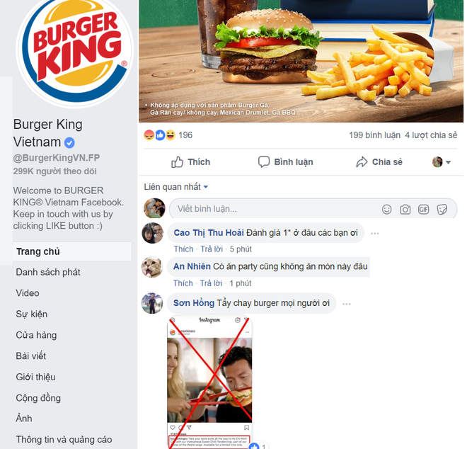 Khách Việt đánh giá 1 sao, kêu gọi tẩy chay Burger King sau vụ quảng cáo ăn bánh bằng đũa
