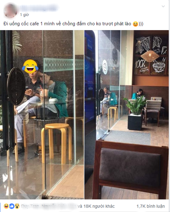 Bức ảnh gây lú nhất năm: Đi cafe sáng một mình mà về lại có ảnh tình tứ bên người lạ