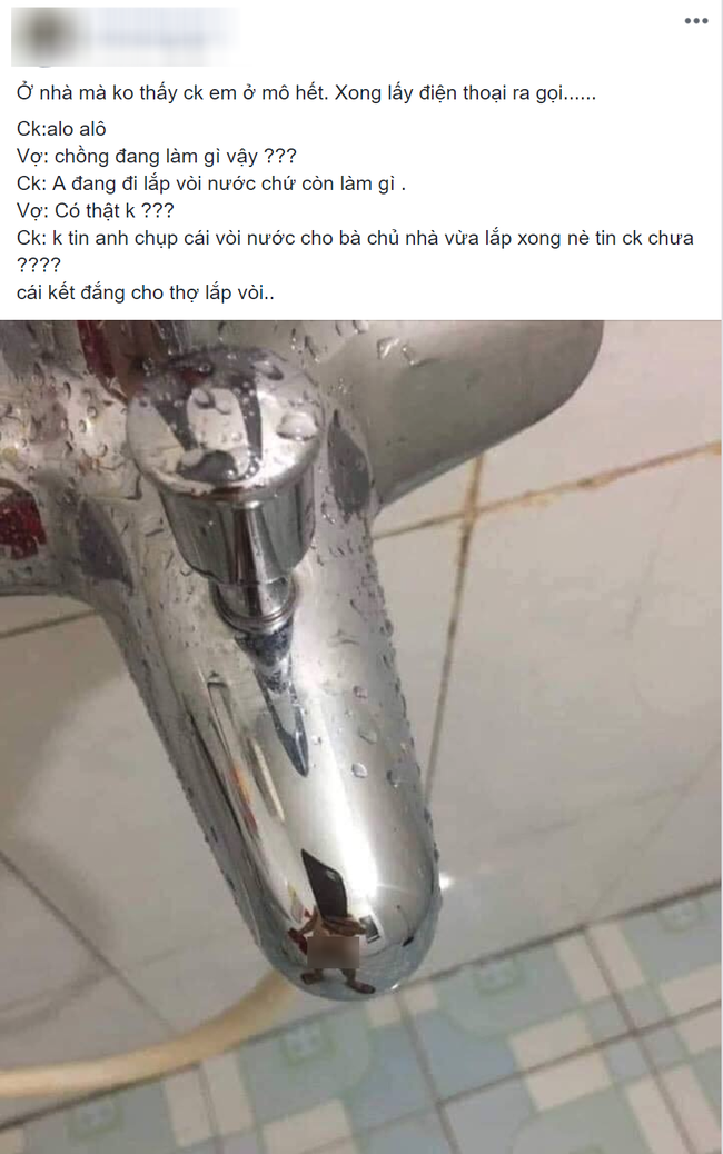 Chồng bảo đi sửa ống nước còn nhiệt tình chụp ảnh làm bằng chứng, nhưng vợ nổ đom đóm mắt khi thấy cảnh tượng này
