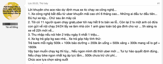 Tài xế chạy taxi công nghệ phơi bày thực tế khắc nghiệt: Ngày kiếm 1 triệu đồng nhưng chi phí lên tới 1,3 triệu, ai vào sau đều ăn mày cả Tài xế chạy taxi công nghệ phơi bày thực tế khắc nghiệt: Ngày kiếm 1 triệu đồng nhưng chi phí lên tới 1,3 triệu, ai vào sau đều ăn mày cả