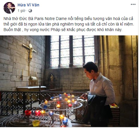 Loạt sao Việt đau xót khi Nhà thờ Đức Bà Paris bốc cháy ngùn ngụt, đỉnh tháp 850 năm tuổi sụp đổ