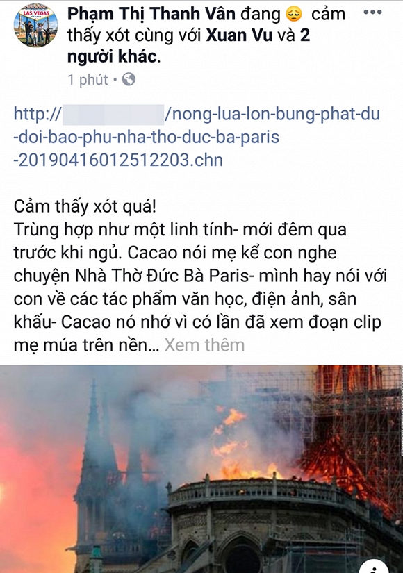 Loạt sao Việt đau xót khi Nhà thờ Đức Bà Paris bốc cháy ngùn ngụt, đỉnh tháp 850 năm tuổi sụp đổ