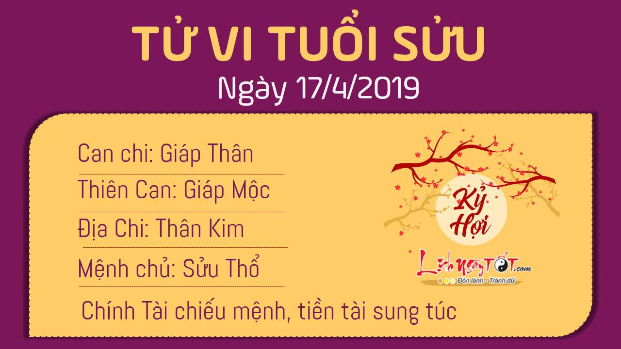 Tử vi thứ 4 ngày 17/4/2019 của 12 con giáp: Sửu được Chính Tài chiếu mệnh, Hợi phạm tiểu nhân