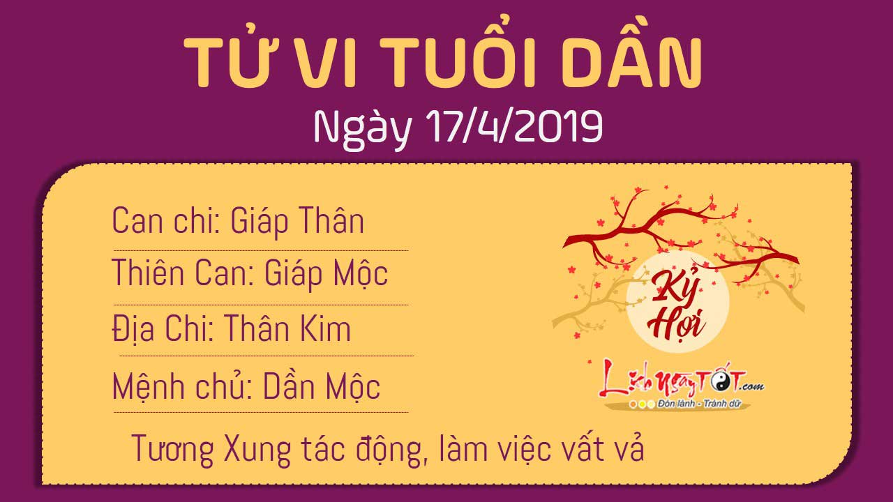 Tử vi thứ 4 ngày 17/4/2019 của 12 con giáp: Sửu được Chính Tài chiếu mệnh, Hợi phạm tiểu nhân