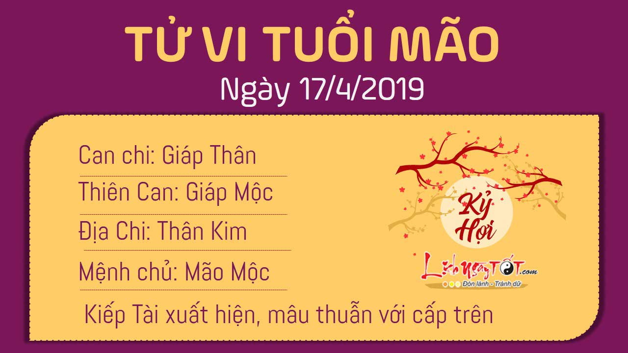 Tử vi thứ 4 ngày 17/4/2019 của 12 con giáp: Sửu được Chính Tài chiếu mệnh, Hợi phạm tiểu nhân